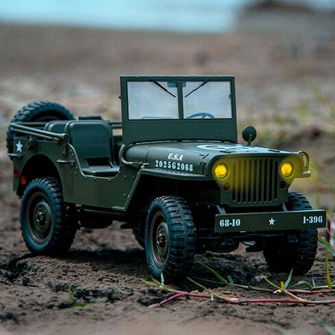 Remote Control Car, 2.4Ghz 4WD Off Road RC Jeep Rock Crawler Vehicle with Linked Lights, 1:10 Scales All Terrain Remote Control Trucks RTR Hobby RC Car for Kids Adults in Saudi Arabia