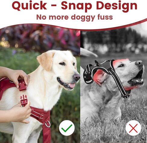 No Pull Dog Harness, Reflective Puppy Vest for Small Medium Large Sized Dog(Prussian Blue,L) in Saudi Arabia