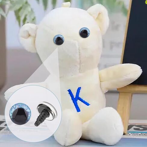 SUPERFINDINGS 40 Sets 10 Colors 18mm 3D Glitter Safety Eyes Round Craft Crochet Eyes with Washers Stuffed Animal Eyes for DIY of Puppet Bear Plush Animal Christmas Decoration in Saudi Arabia