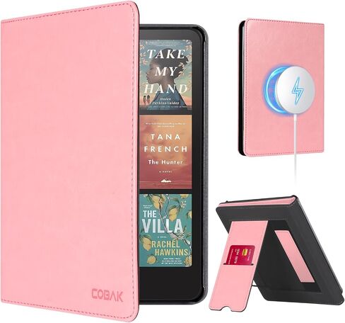 حافظة CoBak مع حامل لجهاز Kindle Paperwhite الجيل الثاني عشر 2024 (7 بوصات) وإصدار Kindle Colorsoft Signature - غطاء متين من جلد البولي يوريثان مع خاصية التنبيه التلقائي للنوم، وفتحة للبطاقة، وميزة حزام اليد in Saudi Arabia
