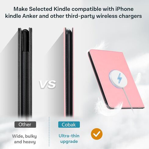 حافظة CoBak مع حامل لجهاز Kindle Paperwhite الجيل الثاني عشر 2024 (7 بوصات) وإصدار Kindle Colorsoft Signature - غطاء متين من جلد البولي يوريثان مع خاصية التنبيه التلقائي للنوم، وفتحة للبطاقة، وميزة حزام اليد in Saudi Arabia