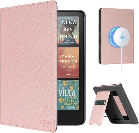 حافظة CoBak مع حامل لجهاز Kindle Paperwhite الجيل الثاني عشر 2024 (7 بوصات) وإصدار Kindle Colorsoft Signature - غطاء متين من جلد البولي يوريثان مع خاصية التنبيه التلقائي للنوم، وفتحة للبطاقة، وميزة حزام اليد in Saudi Arabia