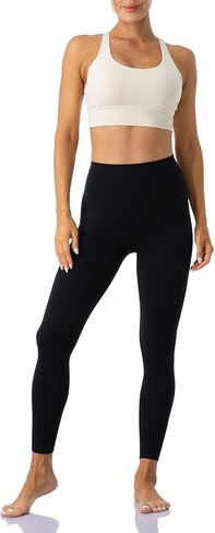 Ukaste Women's Petite Studio Essential 7/8 Length Yoga Leggings 23" - High Waisted Workout Active Tights Ankle Pants in Kuwait