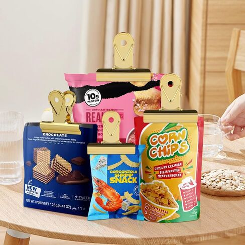 مقاطع Siamese Bulldog ، مقاطع رابط 4 PCS ، مقاطع شريحة مقاطع كيس خفيفة ، مقاطع تخزين المطبخ المكتبية ، مقاطع ختم مقاطع معلقة ، مقاطع ختم كيس الخبز (الذهب) in Kuwait