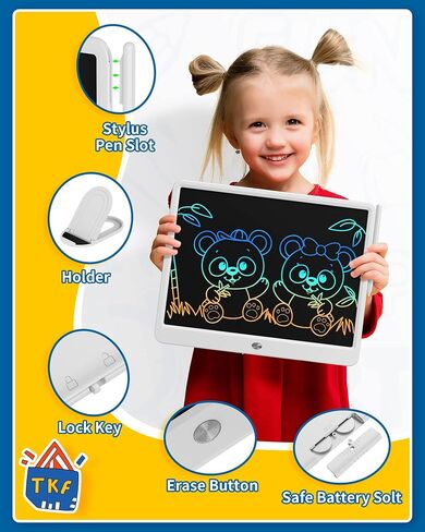 TEKFUN Teen Girl Gifts Ideas, 15inch LCD Writing Tablet for Kids Age 8-10 and Up, Doodle Board 4 5 6 7 Year Old Girl Toys, Mothdays Day Gifts Homeschool Supplies Easter Gifts for Toddlers (Pink) in Saudi Arabia