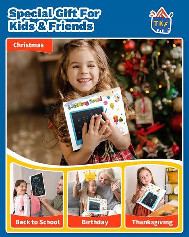 TEKFUN Teen Girl Gifts Ideas, 15inch LCD Writing Tablet for Kids Age 8-10 and Up, Doodle Board 4 5 6 7 Year Old Girl Toys, Mothdays Day Gifts Homeschool Supplies Easter Gifts for Toddlers (Pink) in Saudi Arabia