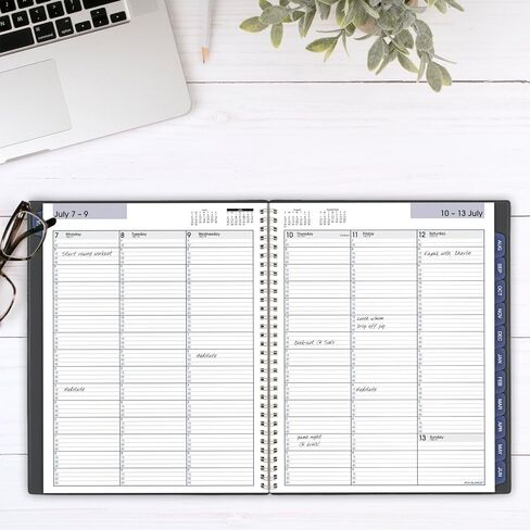 AT-A-GLANCE Planner 2025-2026 Academic, Weekly & Monthly, 5" x 8", Small, Monthly Tabs, Flexible Cover, DayMinder, Charcoal (AYC20045) in Kuwait