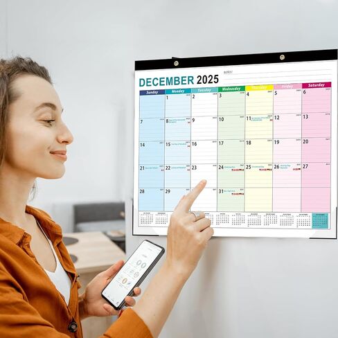 Large Desk Calendar 2025-2026, Totall 18 Month 22" x 17" Table Desktop Pad Calendar for Planning and Organizing in Your Family, School or Office in Saudi Arabia