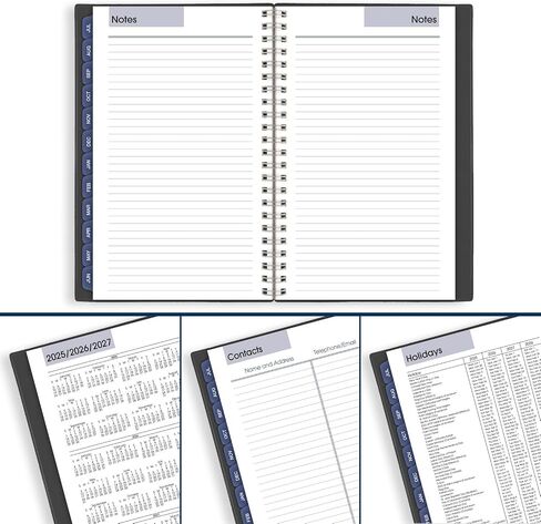 AT-A-GLANCE Planner 2025-2026 Academic, Weekly & Monthly, 5" x 8", Small, Monthly Tabs, Flexible Cover, DayMinder, Charcoal (AYC20045) in Kuwait