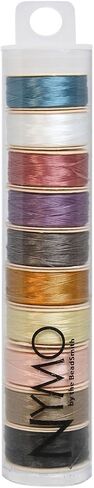 خيط Nymo Beadsmith-مزيج تشويش الألوان 10 حزمة-الحجم D ، قطره .30 مم ، 64 ياردة/58.5 متر بكرة-مصنوعة من نايلون-تطريز الخرز والنسج ، Off Loom & Loom Projects و DIY Craft Projects in Saudi Arabia