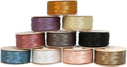 خيط Nymo Beadsmith-مزيج تشويش الألوان 10 حزمة-الحجم D ، قطره .30 مم ، 64 ياردة/58.5 متر بكرة-مصنوعة من نايلون-تطريز الخرز والنسج ، Off Loom & Loom Projects و DIY Craft Projects in Saudi Arabia