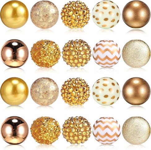 20 Pcs Chunky Bubblegum Beads 20mm Focal Pen Large Rhinestone Pearl Beads for DIY Beadable Pen School Jewelry Making Keychain Craft Making(White) in Kuwait