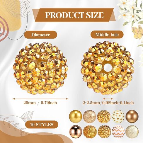 20 Pcs Chunky Bubblegum Beads 20mm Focal Pen Large Rhinestone Pearl Beads for DIY Beadable Pen School Jewelry Making Keychain Craft Making(White) in Kuwait