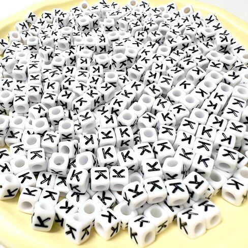 500Pcs Vowel Letter Beads E 6X6mm Individual Square Alphabet Beads for Friendship Bracelets Making in Saudi Arabia