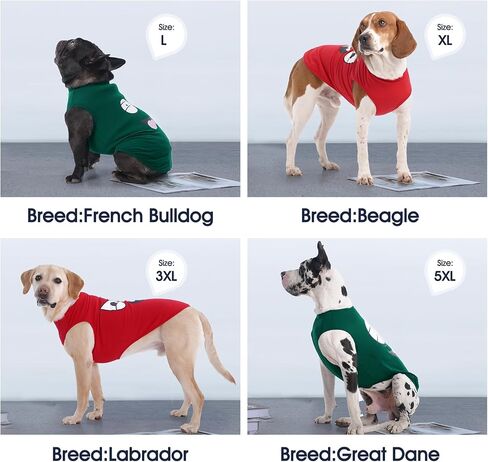 IECOii 2PACK - Big Dog Shirts - 5XLarge - Chest 36.61’ ’- Blue+Brown, Great Dane Saint Bernard Extra Large Dog Shirts,Funny Dog Tank Top in Saudi Arabia