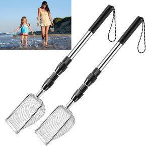 Poilkmni جديد ترقية 2 pcs shark shark sifter مع أكياس الصدف ، sifter الرمال الشاطئية ، مغرفة قذيفة رملية scoop لأداة sifter scoop الشاطئ