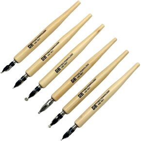 Comic Dip Pen Set, 6 Wooden Pen Handler Artist Cartoon Pen Set Calligraphy Dip Pens with 6 Nibs - Great for Manga/Comic/Calligraphy/Word Art/Pen-and-Ink Drawing