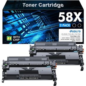 58X CF258X Toner Cartridge Black Replacement for HP 58X CF258X 58A CF258A Compatible with Laserjet MFP M428fdw M428fdn M428dw M404 M428 Pro M404n M404dn M404dw Printer 2 Pack (with Chip)