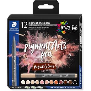 Staedtler Pirgment Arts Brush Pen - ألوان صورة ، 12Ct
