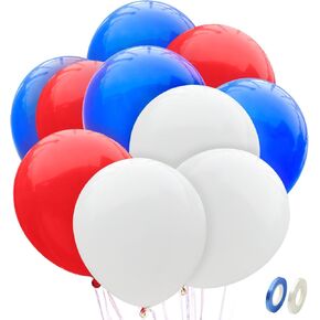 Red White and Blue Balloons - 100pcs 12inch Party Balloons for Birthday Party Decorations