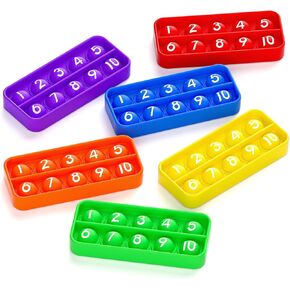 6 Pack Mini Number Fidget Toys,Pop Fidgets Pack Party Favors for Kids & Adults,Push Sensory Toys Bulk Toddler Toys,Stress Relief Gifts for Easter Basket Stuffers,Party Supplies