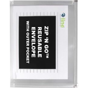 C-Line Zip 'N Go Expanding Portfolio with Outer Pocket, Letter Size, 200-Sheet Capacity, Clear, 3 per Pack (48117)