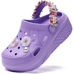 Women's Gardener Platform Clogs Slippers Hight Heels Mules Clog Wedge Sandals Outdoor Beach Shoes