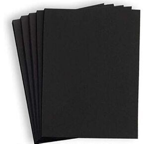 Hamilco Black Colored Cardstock Paper - 8 1/2 x 11" 65 lb Cover Card Stock - 50 Pack