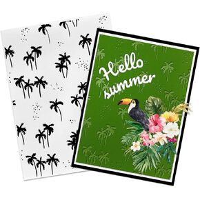 LANGFON Plastic Embossing Summer Palm Tree Folder for Card Making, Tropical Palm Pattern Background DIY Plastic Template Photo Album Card Paper Handmade Scrapbooking DIY Craft Decoration Template Mold in Kuwait