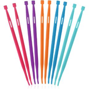 10pcs Plastic Darning Knitting Needles, Colored Beginner & Children's Knitting Needle Yarn Kit Large Eye Sewing Accessories Plastic Needles Wearing Elastic Band Tools for Adult Kids Handwork