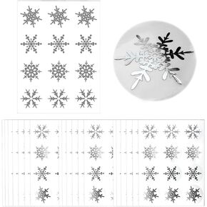 20 Sheets Silver Snowflake Stickers Envelope Stickers Round Label Stickers for Box Cards Crafts