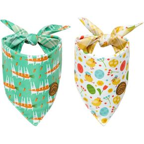 الجمال الجمال عيد الفصح الكلب Bandanas عكسي كبير 2 عبوة ، الأرانب والكتاكز مجموعة ، منقوشة الأوشحة قابلة للتعديل المثلثات للحيوانات الأليفة كبيرة كبيرة الكلاب DB99-L in Kuwait
