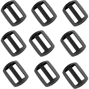 100pcs 1 inch Plastic Tri-Glide Slides Buckles Kit Adjustable Webbing Strap Triglides Slider Button for Belt Backpack and Bags