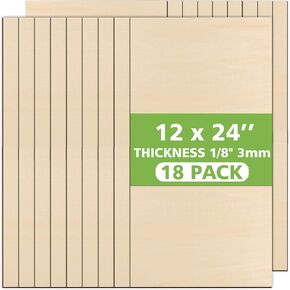 30pcs أوراق باسود 12 × 12 × 1/8in ، 3 مم من خشب الباس