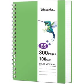 HIUKOOKA Spiral Notebook A4 - College Ruled Notebooks for work, 300 Pages Notebook Journal 8.5 x 11 inches, PVC Cover notebook 100gsm Thick Paper,Journals For Women Writing, Note Taking(Purple)