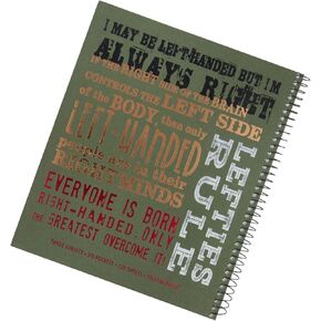 Left-Handed 3 Subject Spiral Notebook With Lefty Sayings (Green)