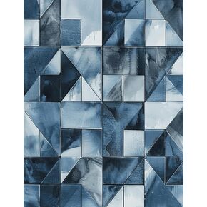 Blue Geometric Shapes Lined Notebook: 110 Pages | College - Ruled | 8.5 x 11"