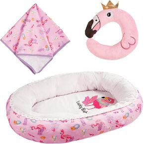 BABESIDE 3 Pcs Reborn Baby Doll Accessories Doll Bassinet Set for 17-22 Inch Baby Dolls, Doll Bassinet Doll Blanket for 17-22 Inch Realistic Baby Dolls(Dolls not Included)