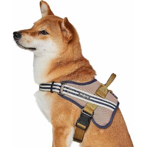 Blueberry Pet Dog Harness Medium Sized Dog | Reflective Harness for Night | No Pull Dog Harness Medium & Large Dogs | Easy Walk Vest | Mesh Padded | Small Dog Harness | Olive & Blue-Gray