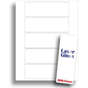 White Single Sided Glossy Printable Bookmarks - Blank Bookmark Printing Paper for LASER Printers - Heavyweight Cardstock - 2" x 6" Perforated Bookmarks 5 per page - 25 Sheets / 125 Blank Bookmarks