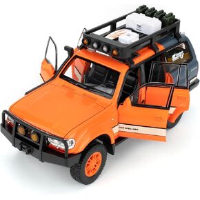 Toy Car Compatible for 1:24 Land Cruiser LC80 Model Car, Pull Back Diecast Collectible Car with Sounds＆Lights for Kids Boys Girls and Adults, Gift White