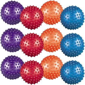 Assorted Colors Inflatable Rubber Metallic Spike Balls (3") 12 Count, Colorful & Fun Toys - Great Party Favors for Birthdays, Themed Parties & More