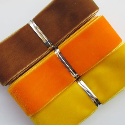 Chenkou Craft 20 Yards 1" Velvet Ribbon Total 20 Colors Assorted Lots Bulk 25mm (Multicolored, 1"(25mm)) in Kuwait