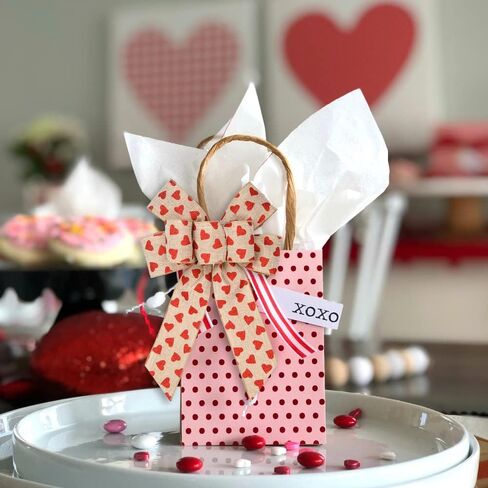 2.5'' x 10 Yard Valentine's Day Wired Edge Ribbon, Burlap Printed Red Heart Ribbons Gift Wrapping Ribbon for DIY Craft Wedding Party Wreath Bows Decoration (Burlap) in Saudi Arabia