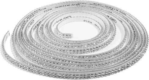 Rhinestone Ribbon,3 Yards Self-Adhesive Rhinestone Ribbon,Rhinestone Tape for Crafts DIY Event Dress Shoes Phone Car Party Decorations,2 Rows, Width 0.2" (2 Rows) in Saudi Arabia