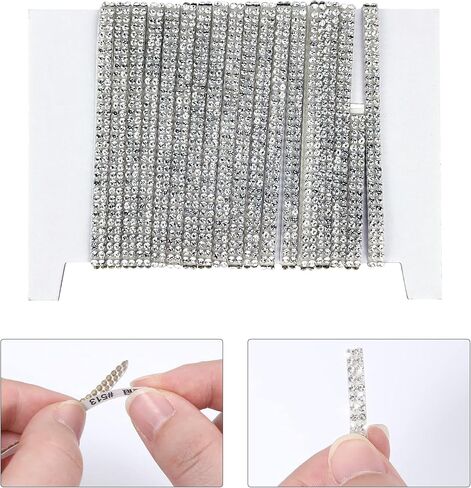 Rhinestone Ribbon,3 Yards Self-Adhesive Rhinestone Ribbon,Rhinestone Tape for Crafts DIY Event Dress Shoes Phone Car Party Decorations,2 Rows, Width 0.2" (2 Rows) in Saudi Arabia