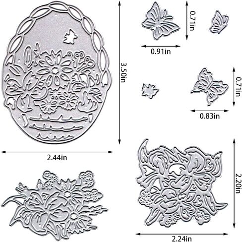 ALIBBON 2Pcs Easter Rabbit Egg Frame Die Cuts for Card Making, Easter Cutting Dies Metal Template Molds, Easter Dies for Crafting DIY Photo Album Embossing Scrapbooking Supplies in Kuwait