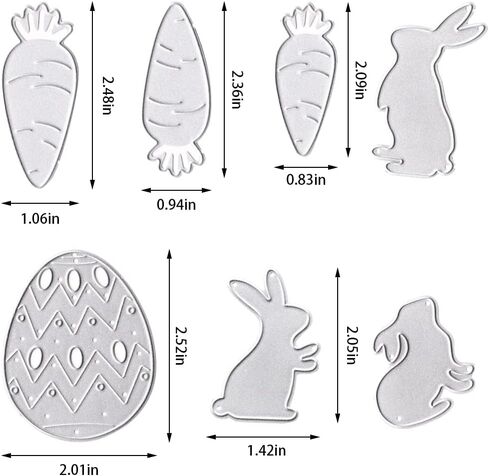 ALIBBON 2Pcs Easter Rabbit Egg Frame Die Cuts for Card Making, Easter Cutting Dies Metal Template Molds, Easter Dies for Crafting DIY Photo Album Embossing Scrapbooking Supplies in Kuwait
