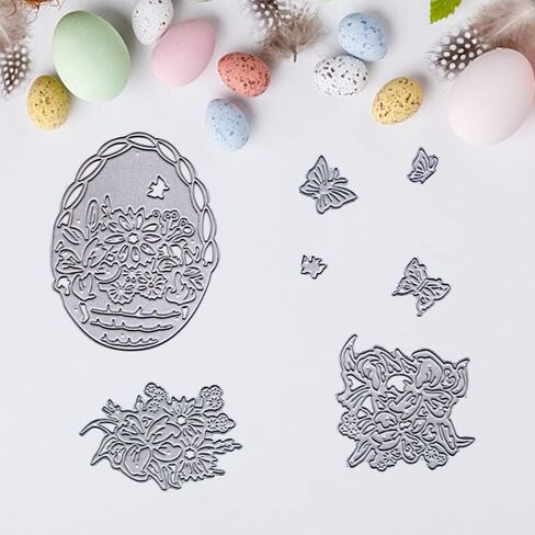 ALIBBON 2Pcs Easter Rabbit Egg Frame Die Cuts for Card Making, Easter Cutting Dies Metal Template Molds, Easter Dies for Crafting DIY Photo Album Embossing Scrapbooking Supplies in Kuwait