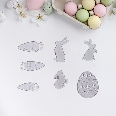 ALIBBON 2Pcs Easter Rabbit Egg Frame Die Cuts for Card Making, Easter Cutting Dies Metal Template Molds, Easter Dies for Crafting DIY Photo Album Embossing Scrapbooking Supplies in Kuwait